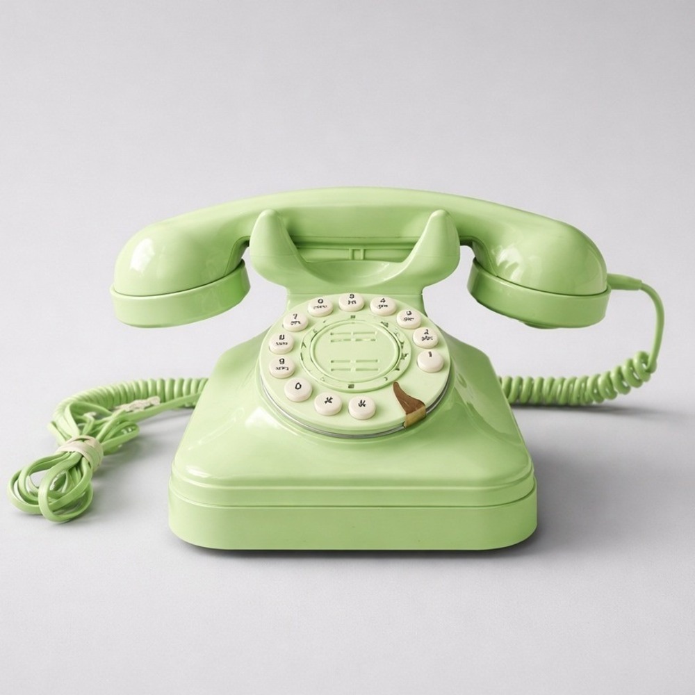 Polyconcept Grand Phone Retro 1950s Style Push Button Telephone Lime Green Good